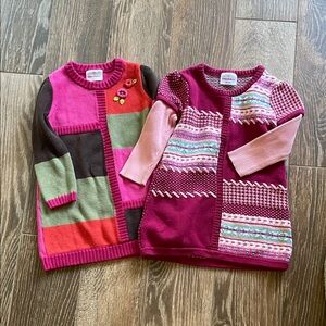 2 Hanna Andersson sweater dresses 90 3t